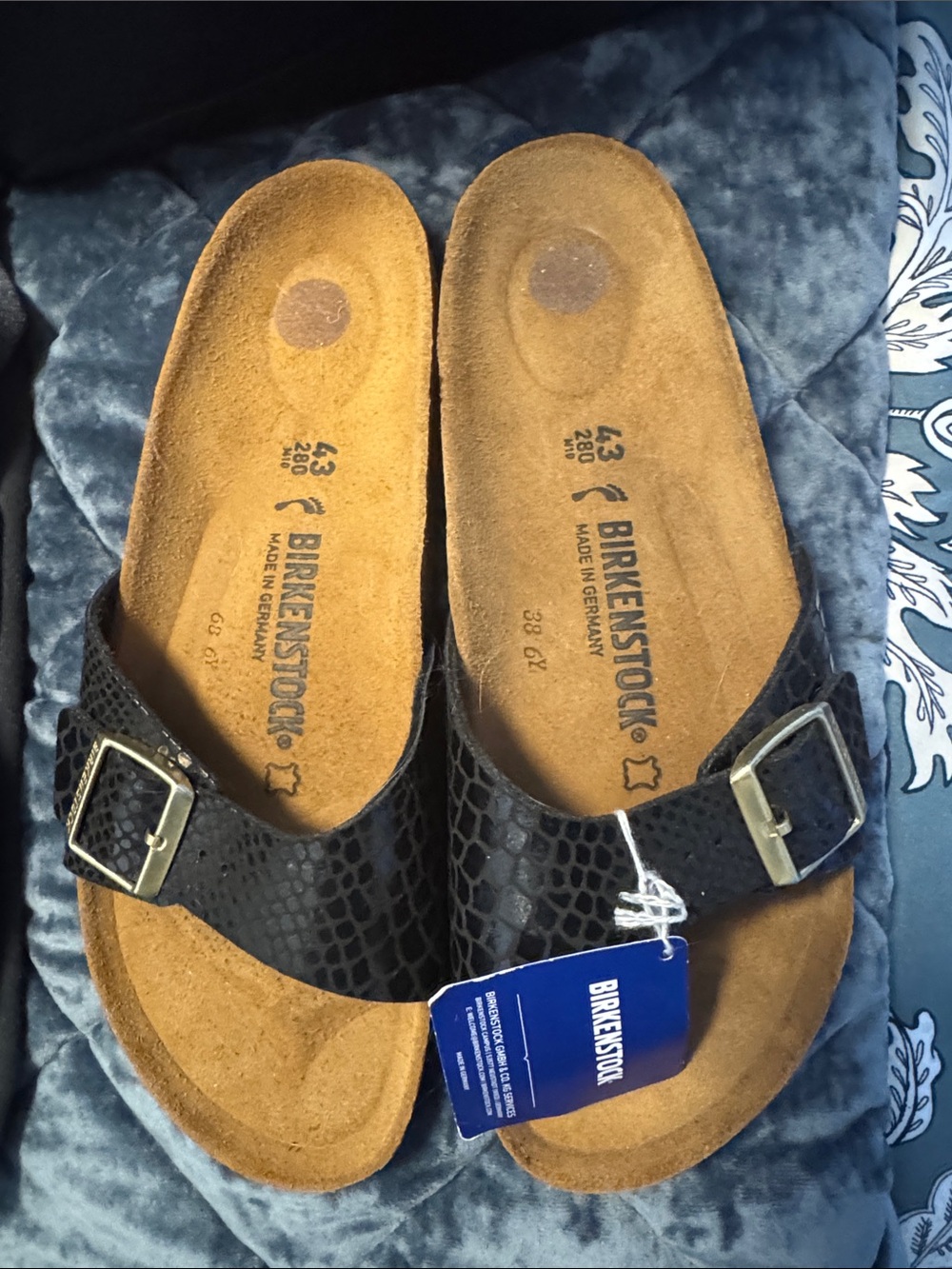 Birkenstock Arizona Black Snake-Print Sandals for Men